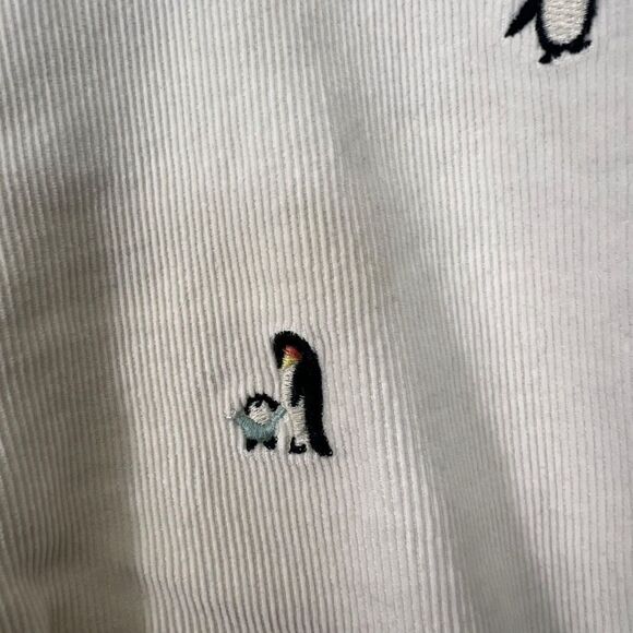 Talbots Penguin Novelty Flawless Five Pocket Slim Ankle Cream Corduroy Pants 8p - Picture 2 of 15